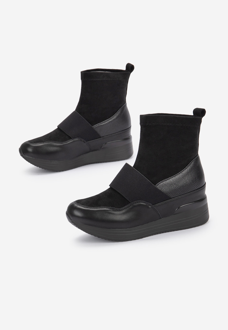 Sneakers με πλατφόρμα μαύρα Soliana