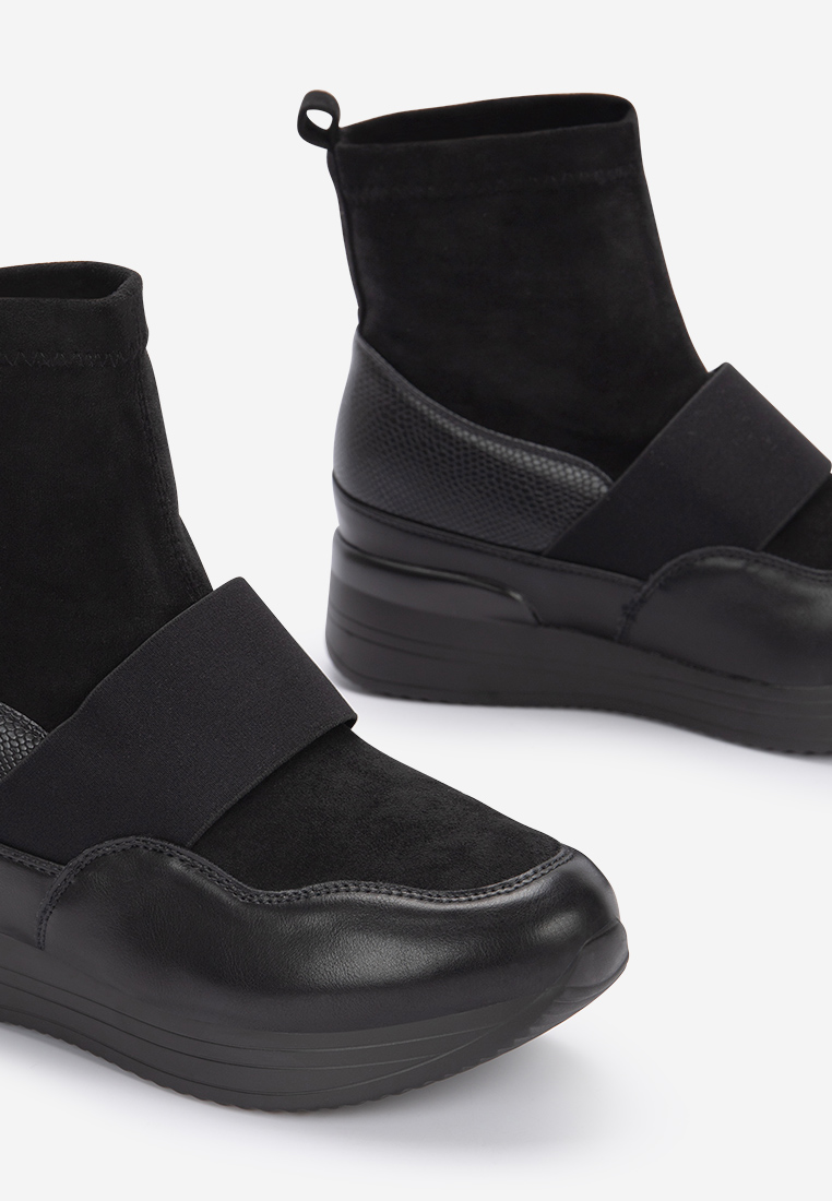 Sneakers με πλατφόρμα μαύρα Soliana