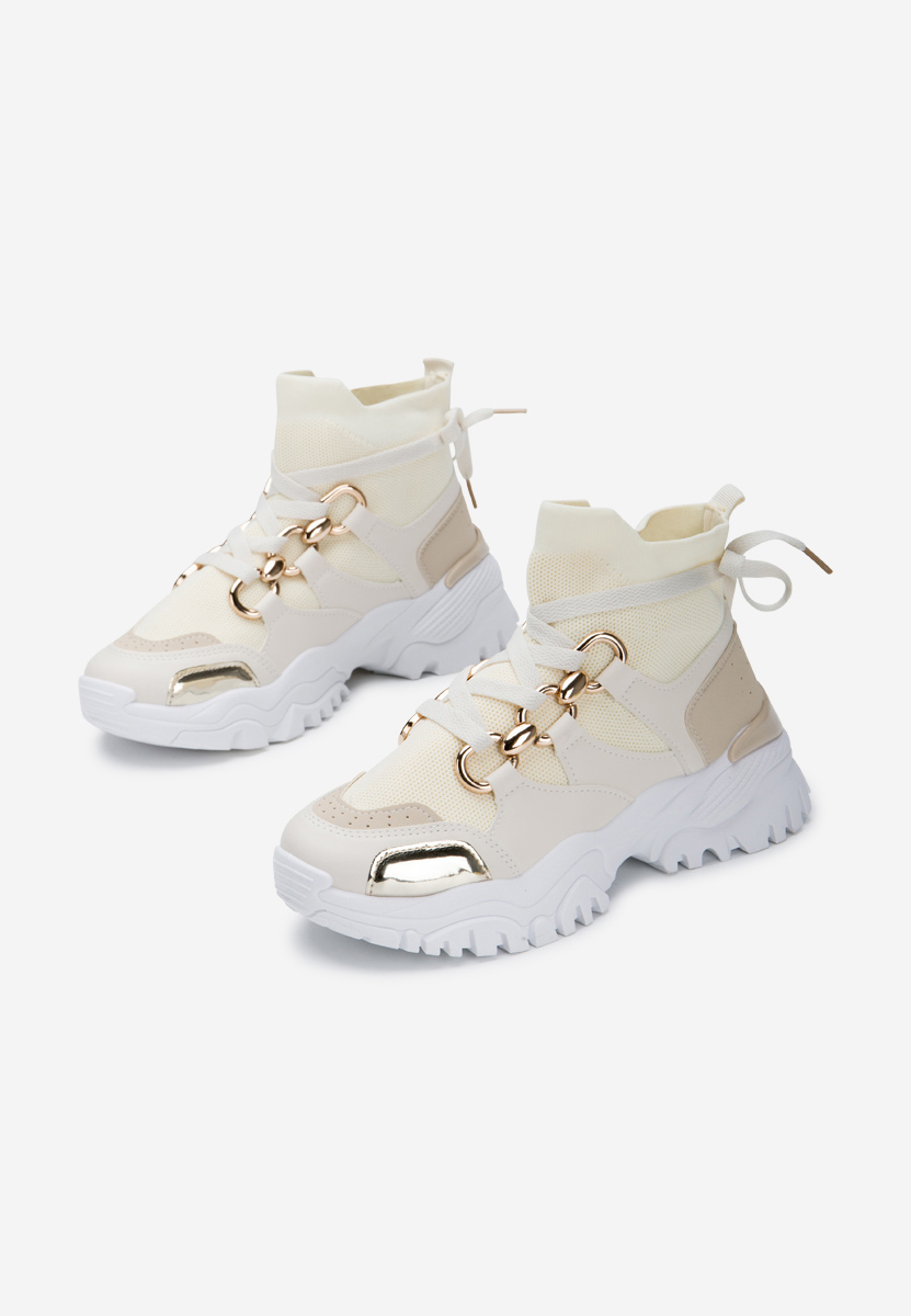 Sneakers με κάλτσα Sheridan μπεζ