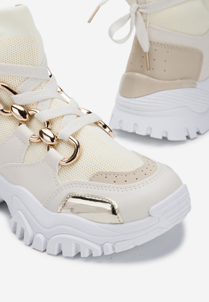 Sneakers με κάλτσα Sheridan μπεζ