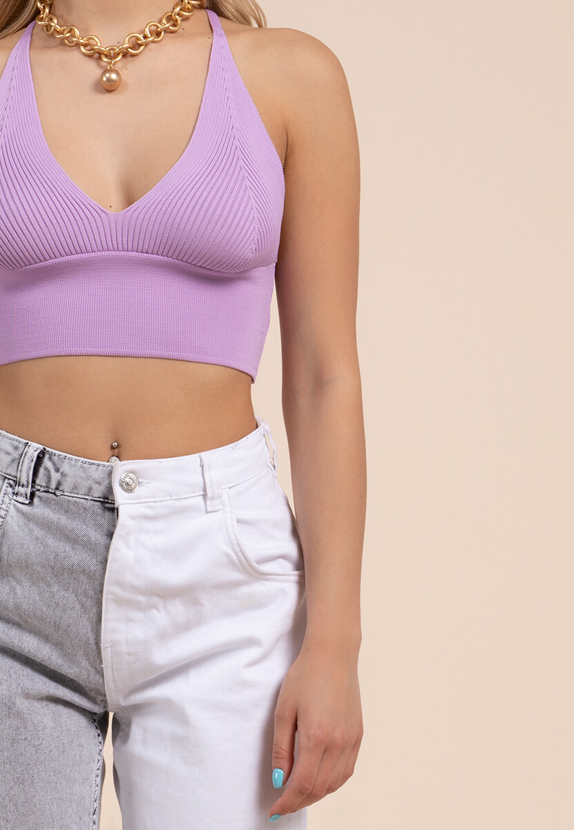 Crop top dama Maristela μωβ