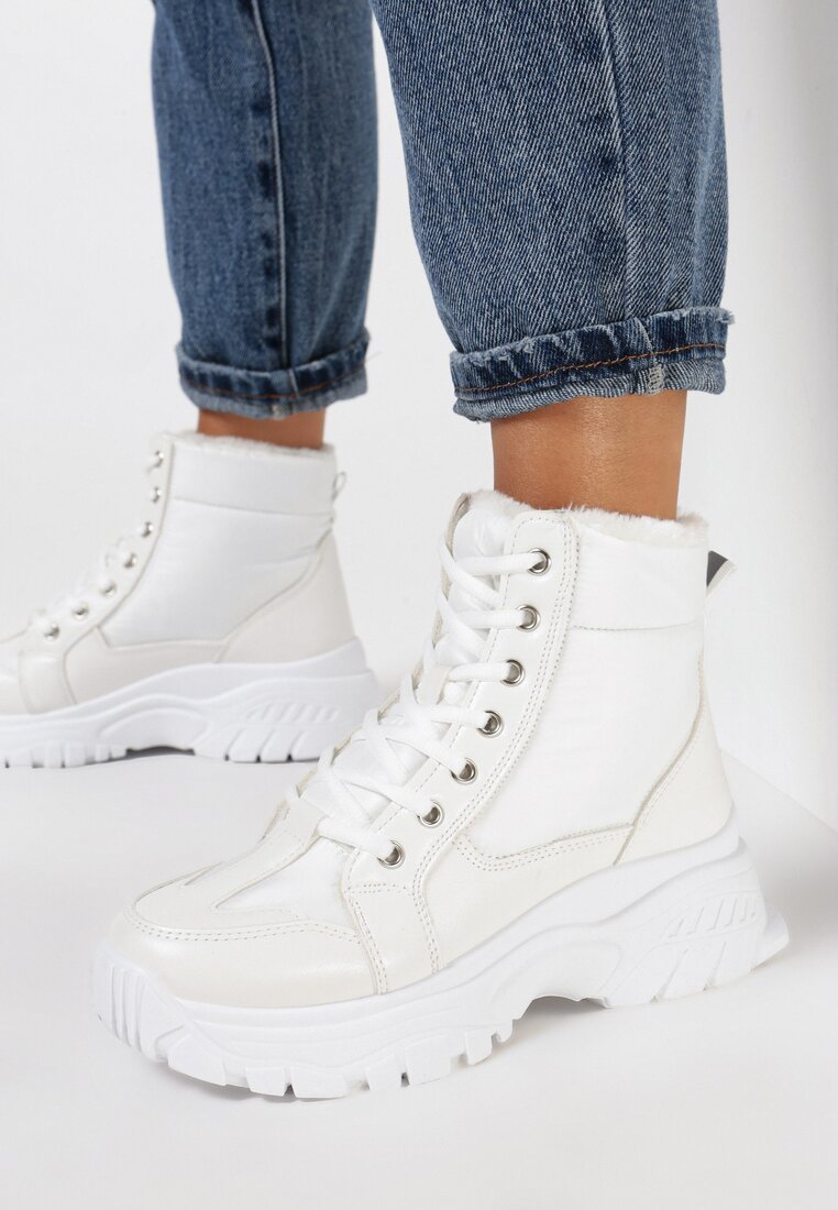 Sneakers αστραγαλου γυναικεια λευκά Macey