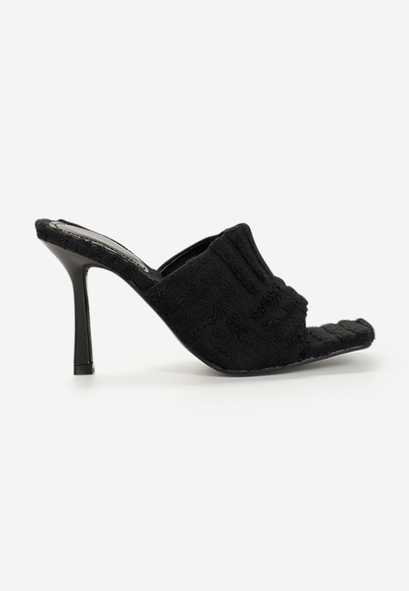 Mule με τακούνι Mirora μαύρα