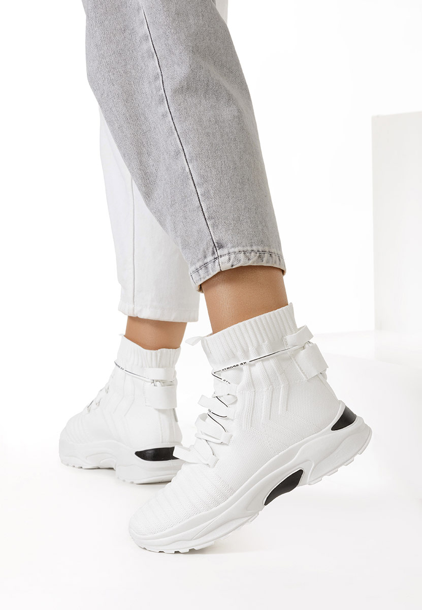 Sneakers με κάλτσα λευκά Karrie