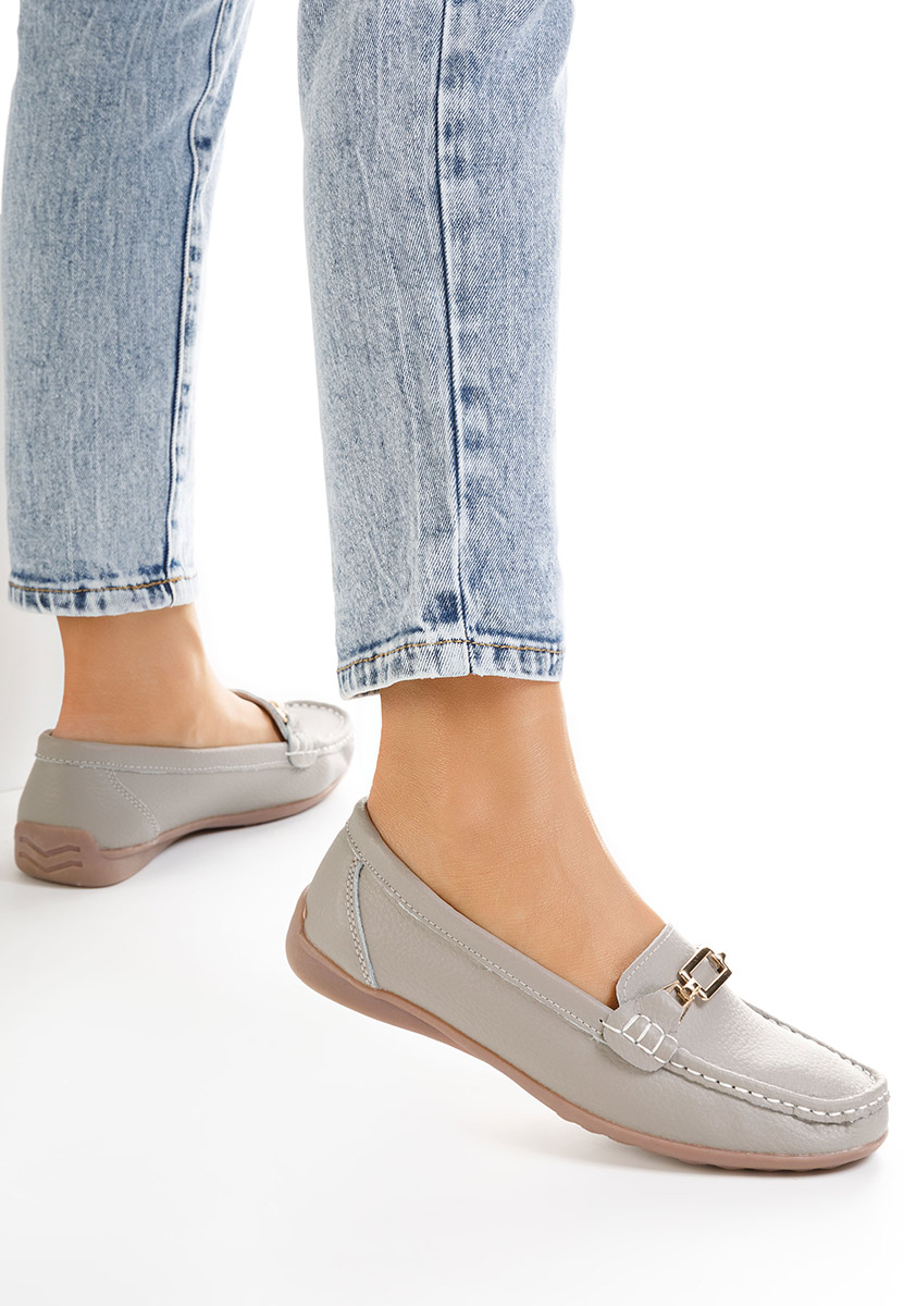 Μοκασίνια γυναικεια δερματινα γκρι Celetina Μοκασίνια γυναικεια δερματινα γκρι Celetina