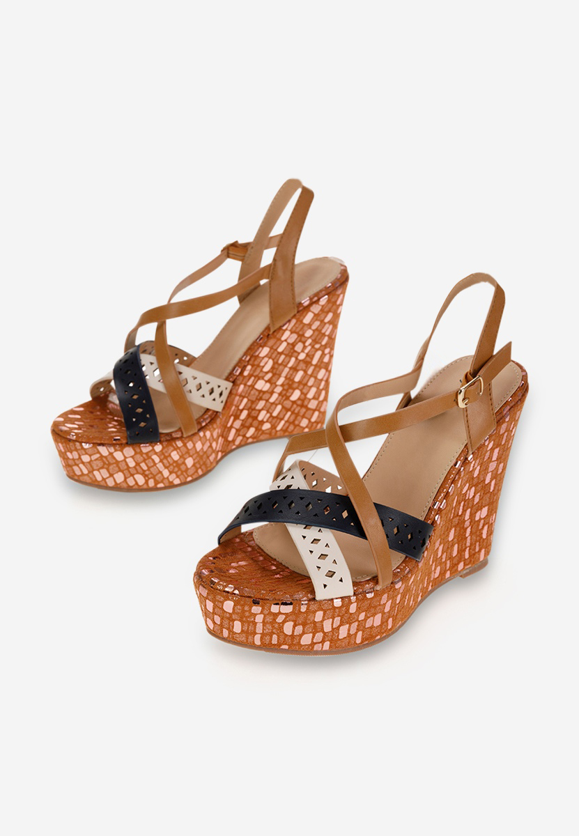 Πέδιλα πλατφόρμες καφε Dixie