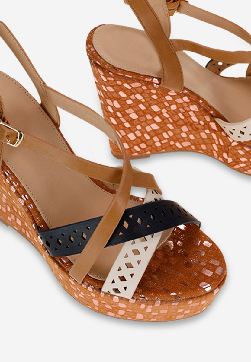 Πέδιλα πλατφόρμες καφε Dixie