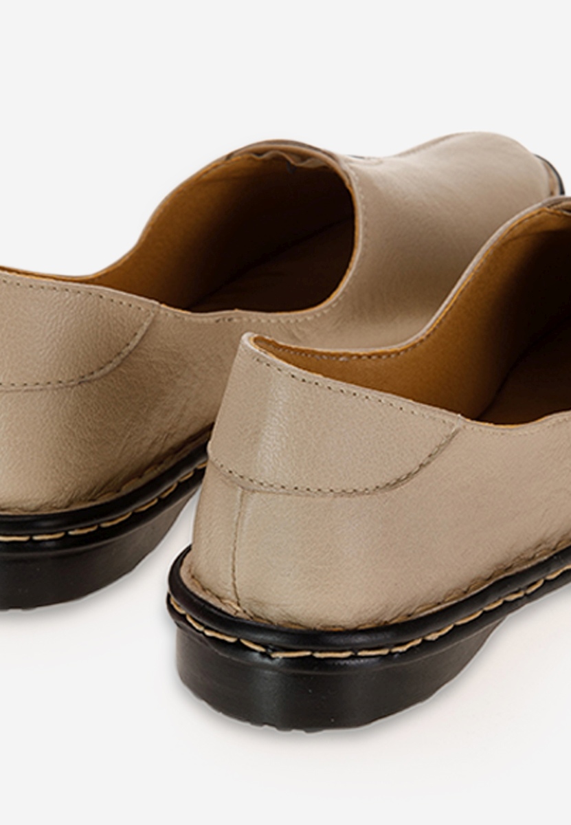 Μοκασίνια γυναικεια δερματινα μπεζ Leocadia