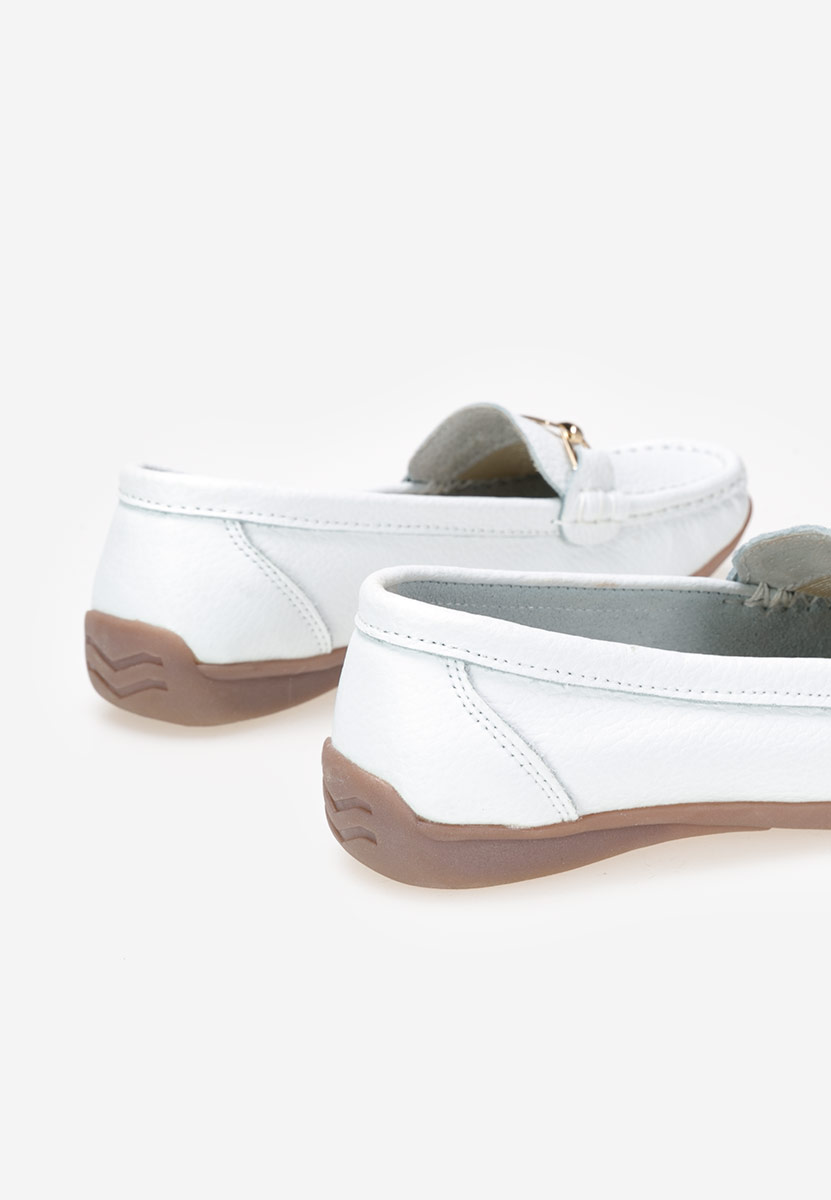 Μοκασίνια γυναικεια δερματινα λευκά Celetina