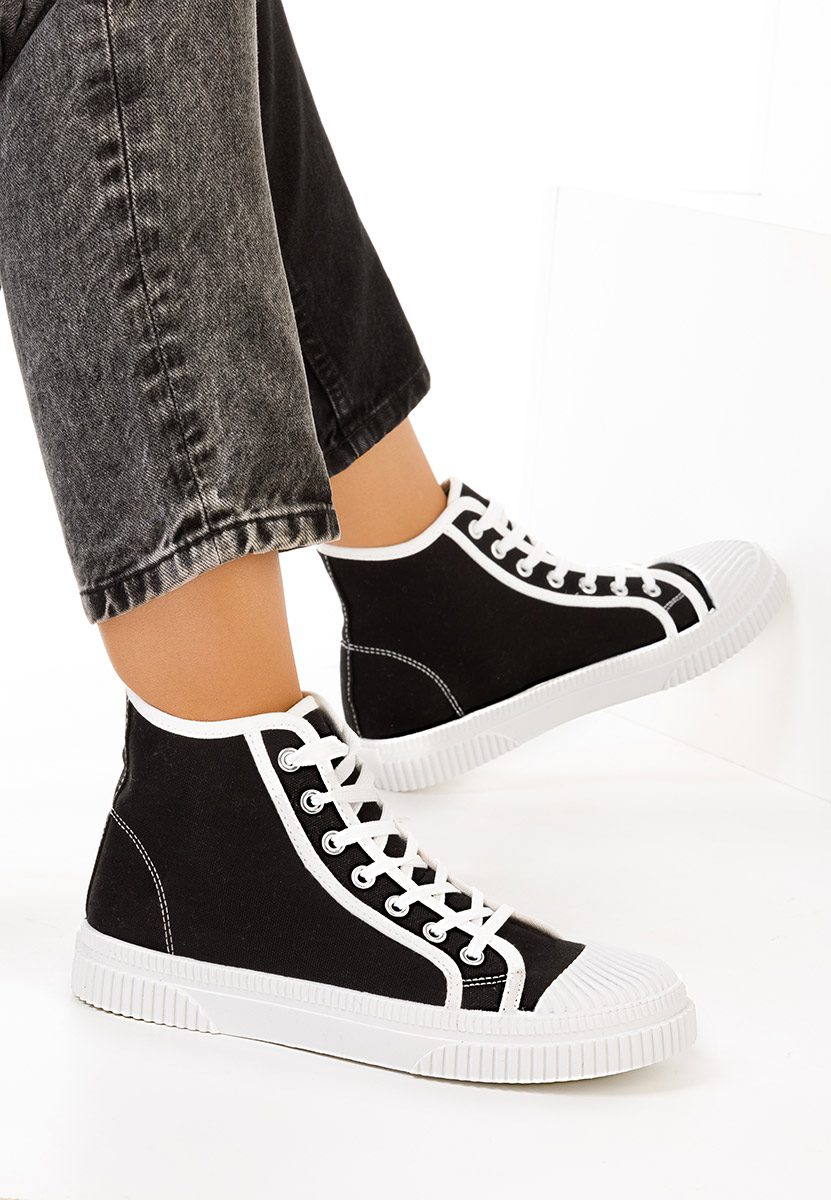Γυναικεία sneakers αστραγάλο Caneiro μαύρα