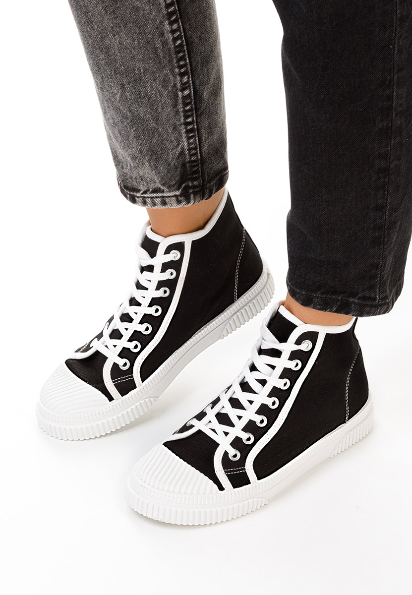 Γυναικεία sneakers αστραγάλο Caneiro μαύρα