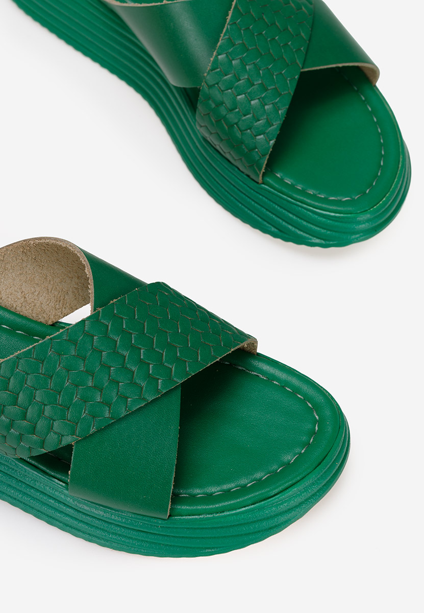 Δερμάτινες παντόφλες Grado πρασινο