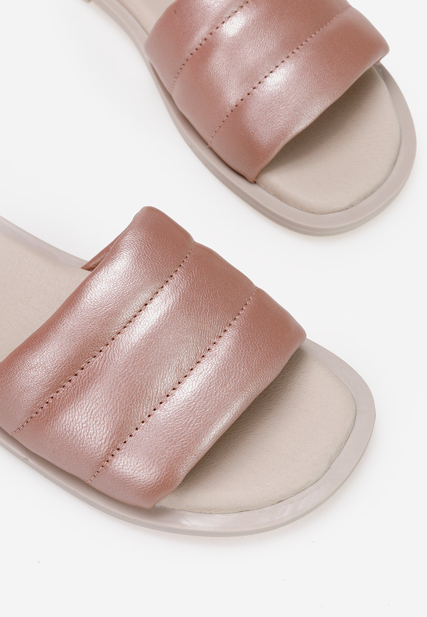 Δερμάτινες παντόφλες ροζ Gijon