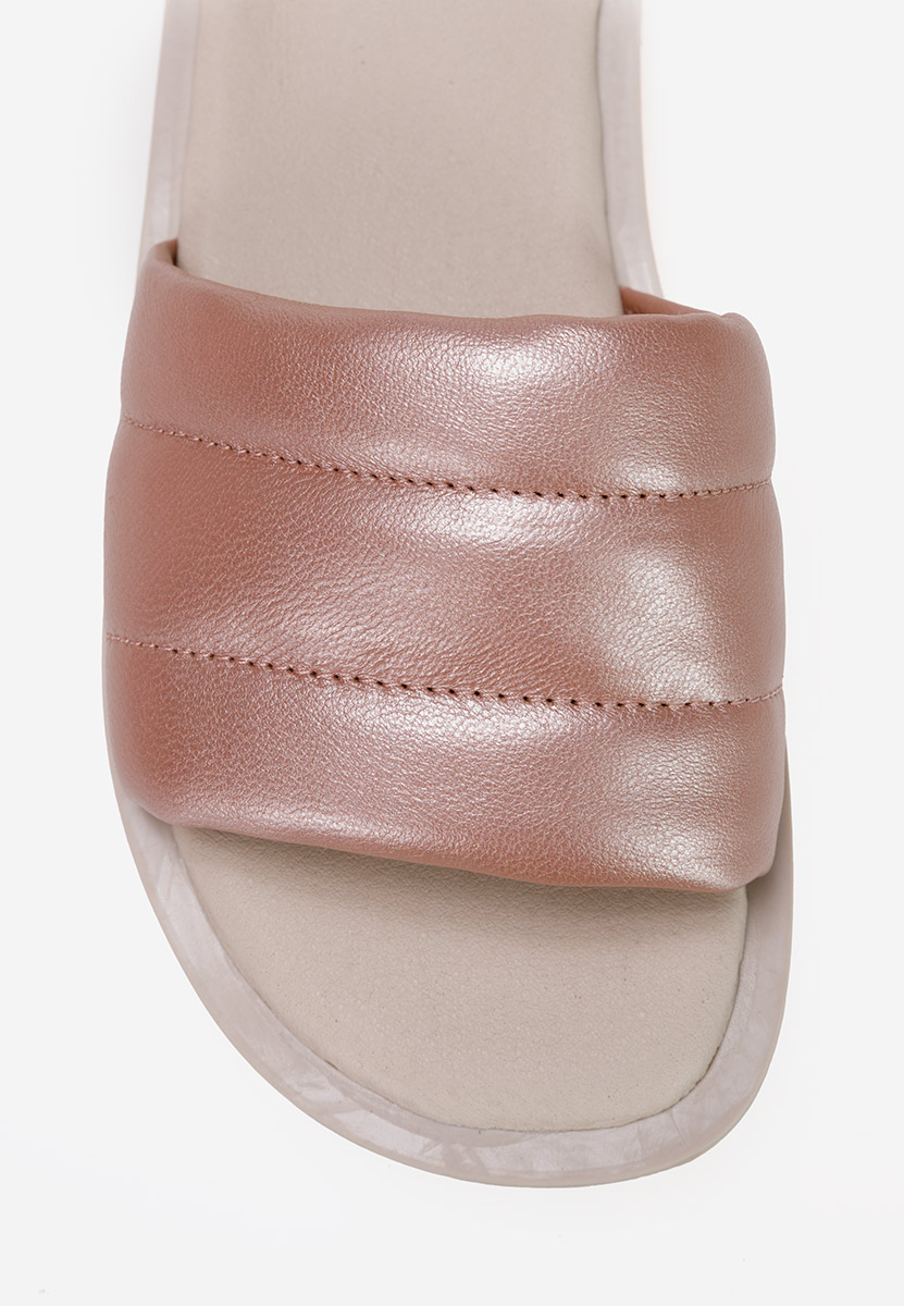 Δερμάτινες παντόφλες ροζ Gijon