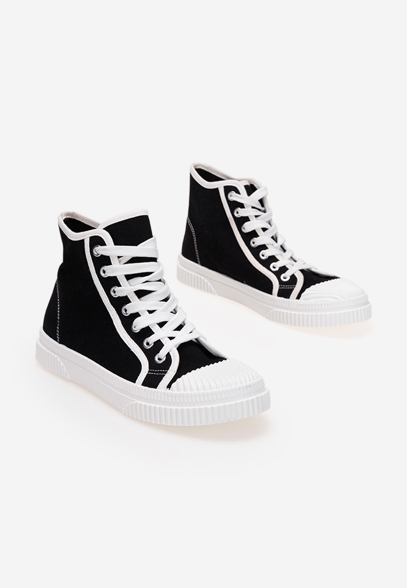 Γυναικεία sneakers αστραγάλο Caneiro μαύρα