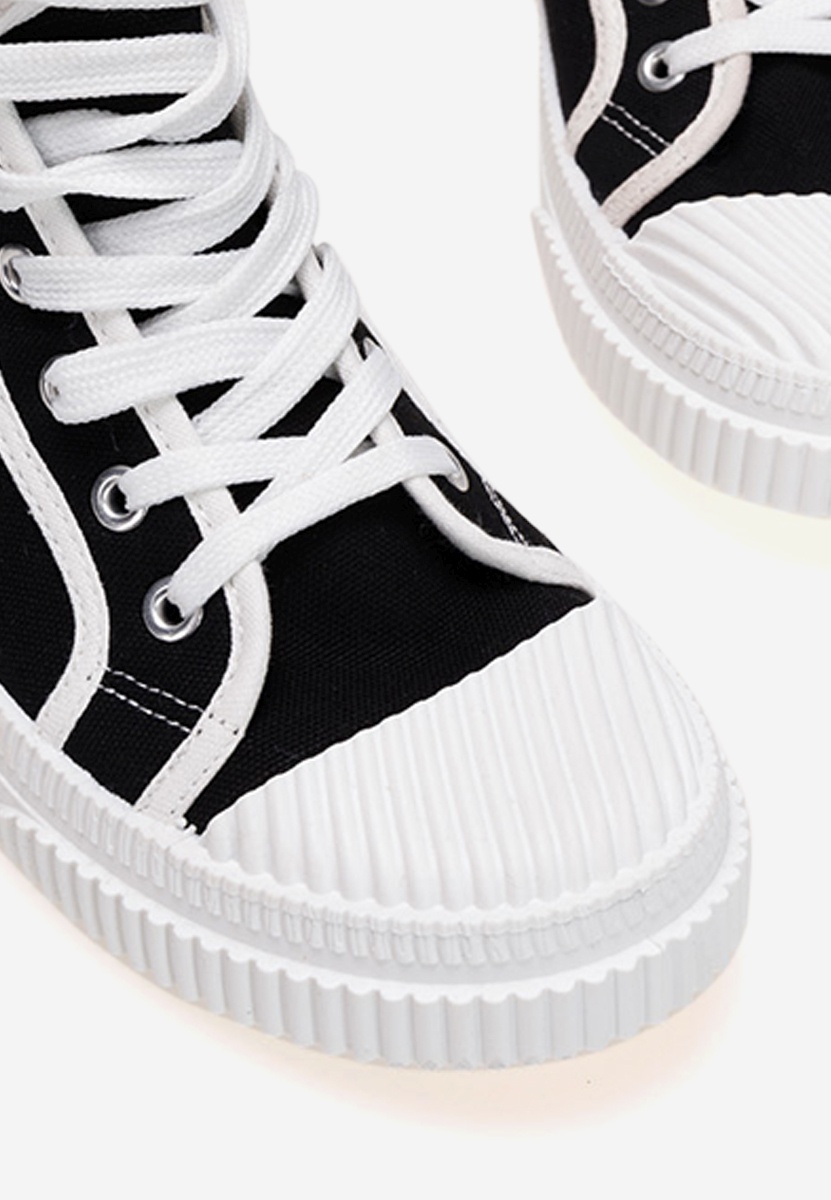 Γυναικεία sneakers αστραγάλο Caneiro μαύρα