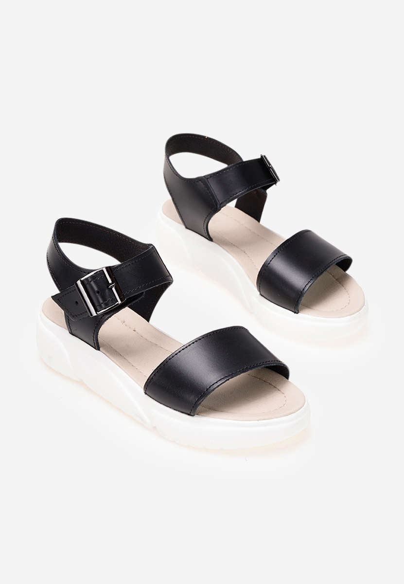 Σανδάλια δερματινα Tiella Μαύρα