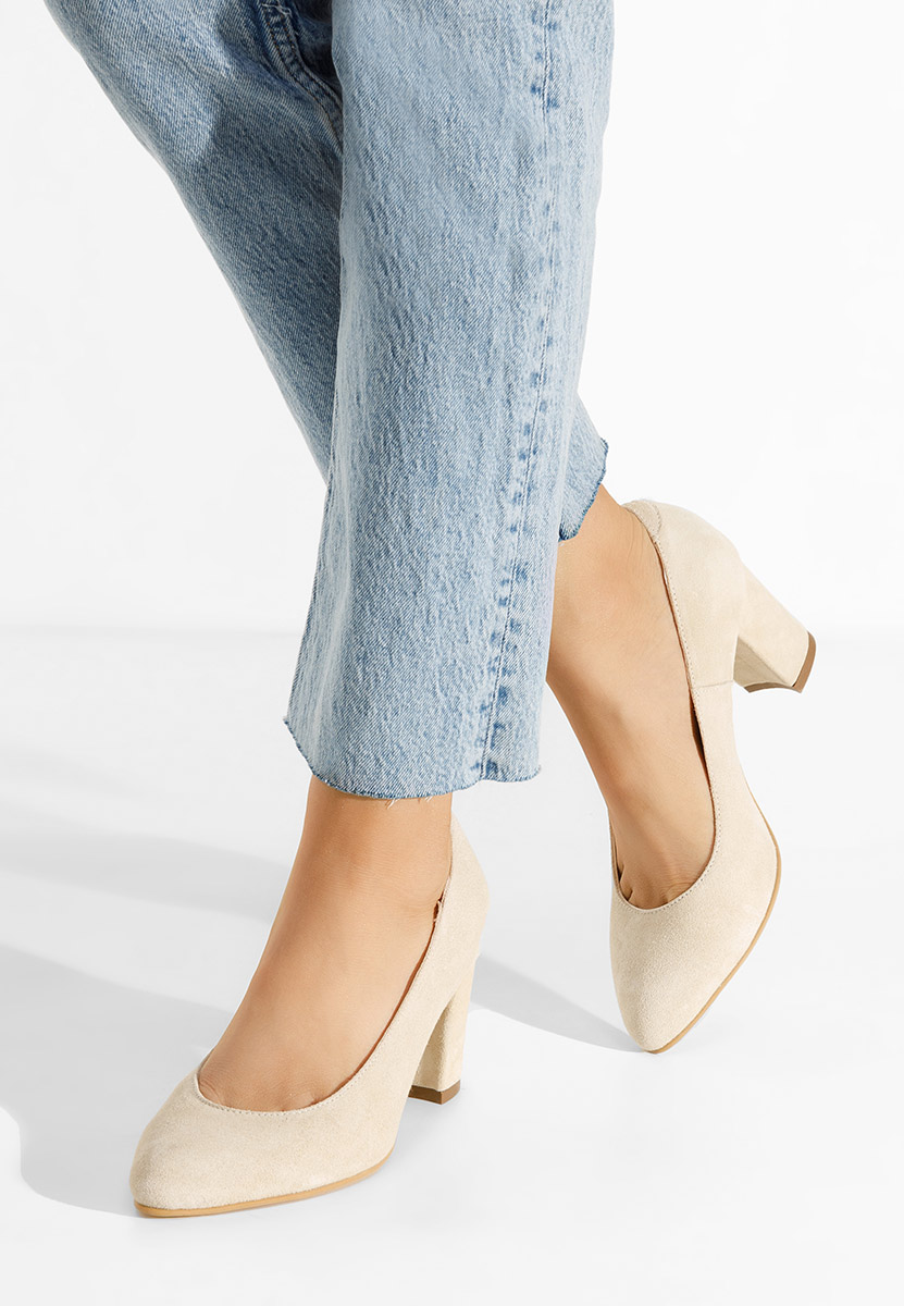 Δερμάτινα παπούτσια Sienna μπεζ