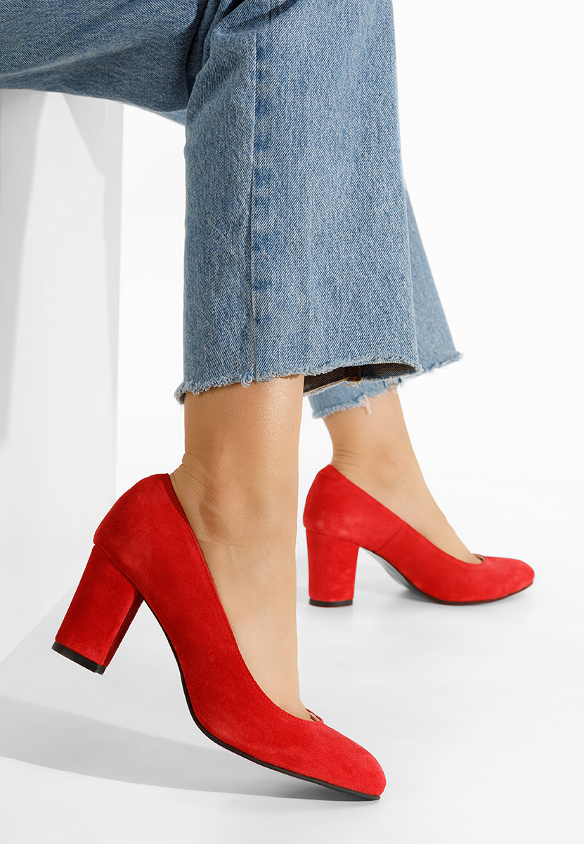 Δερμάτινα παπούτσια Sienna κοκκινο