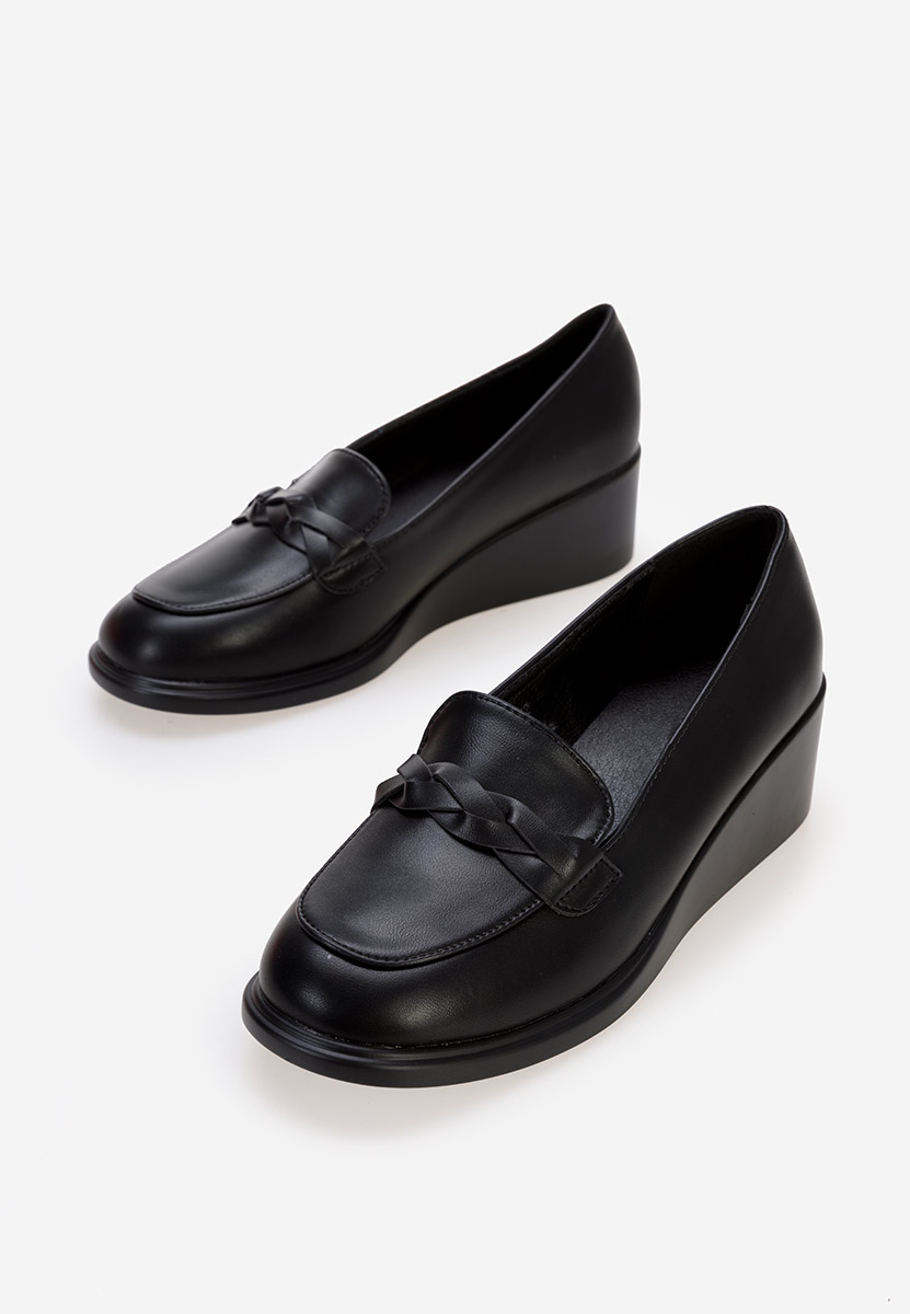 Μοκασίνια με πλατφόρμα Cala μαύρα