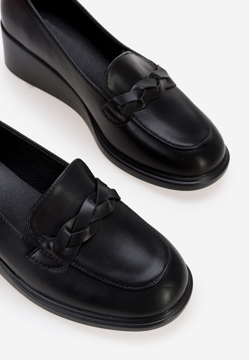 Μοκασίνια με πλατφόρμα Cala μαύρα