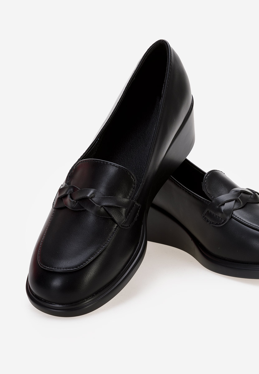 Μοκασίνια με πλατφόρμα Cala μαύρα