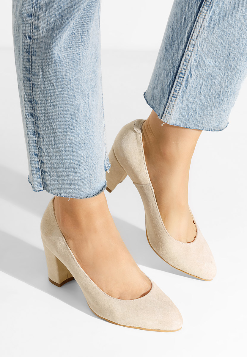 Δερμάτινα παπούτσια Sienna μπεζ