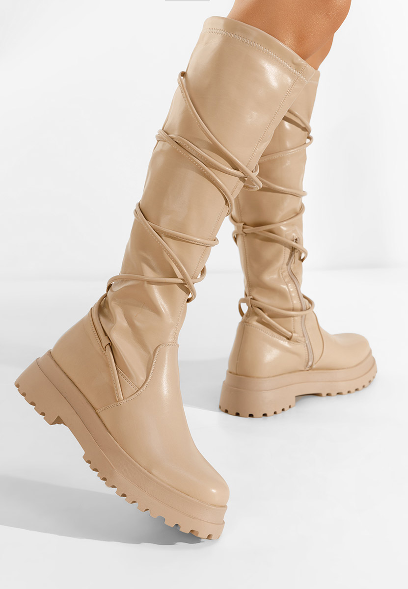 Ψηλές μπότες Cazorla μπεζ