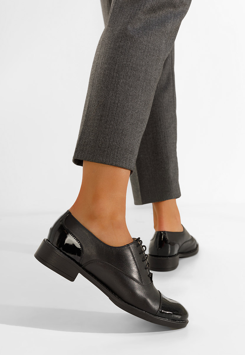 παπουτσια oxford γυναικεια μαύρα Genave V2