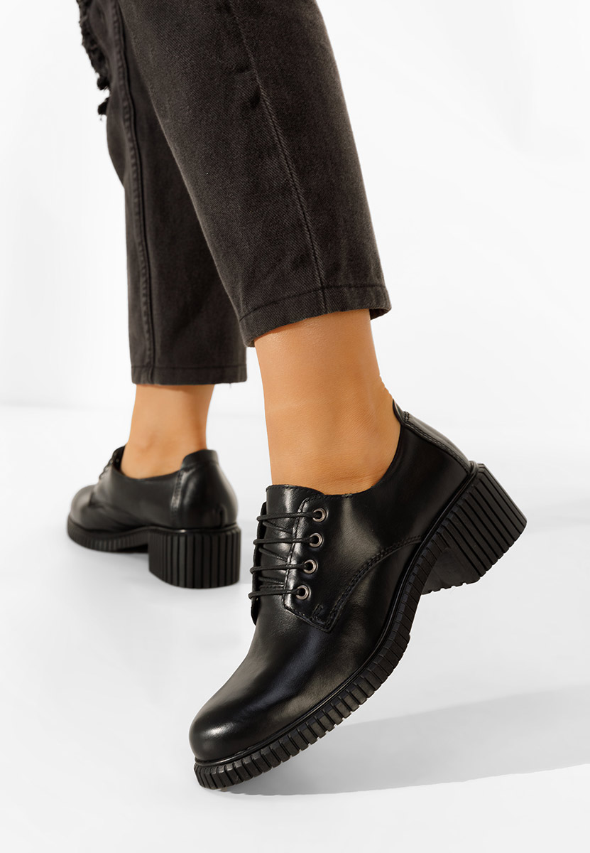 Γόβες με κορδόνια Roanne μαύρα