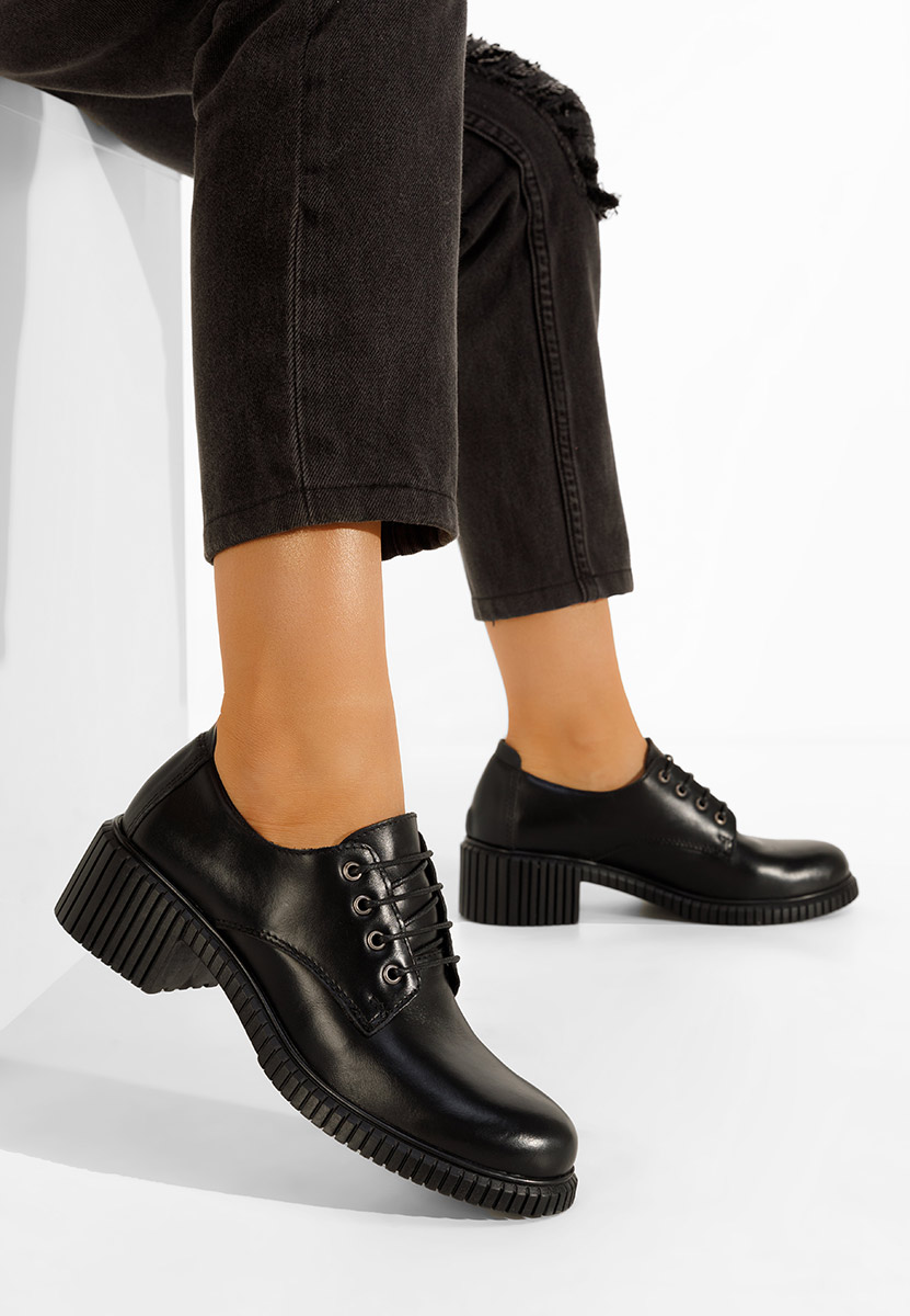 Γόβες με κορδόνια Roanne μαύρα