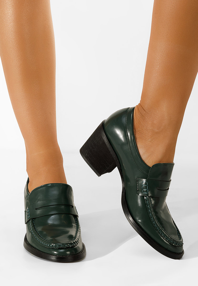 Loafers γυναικεια με τακουνι Tandil πρασινο