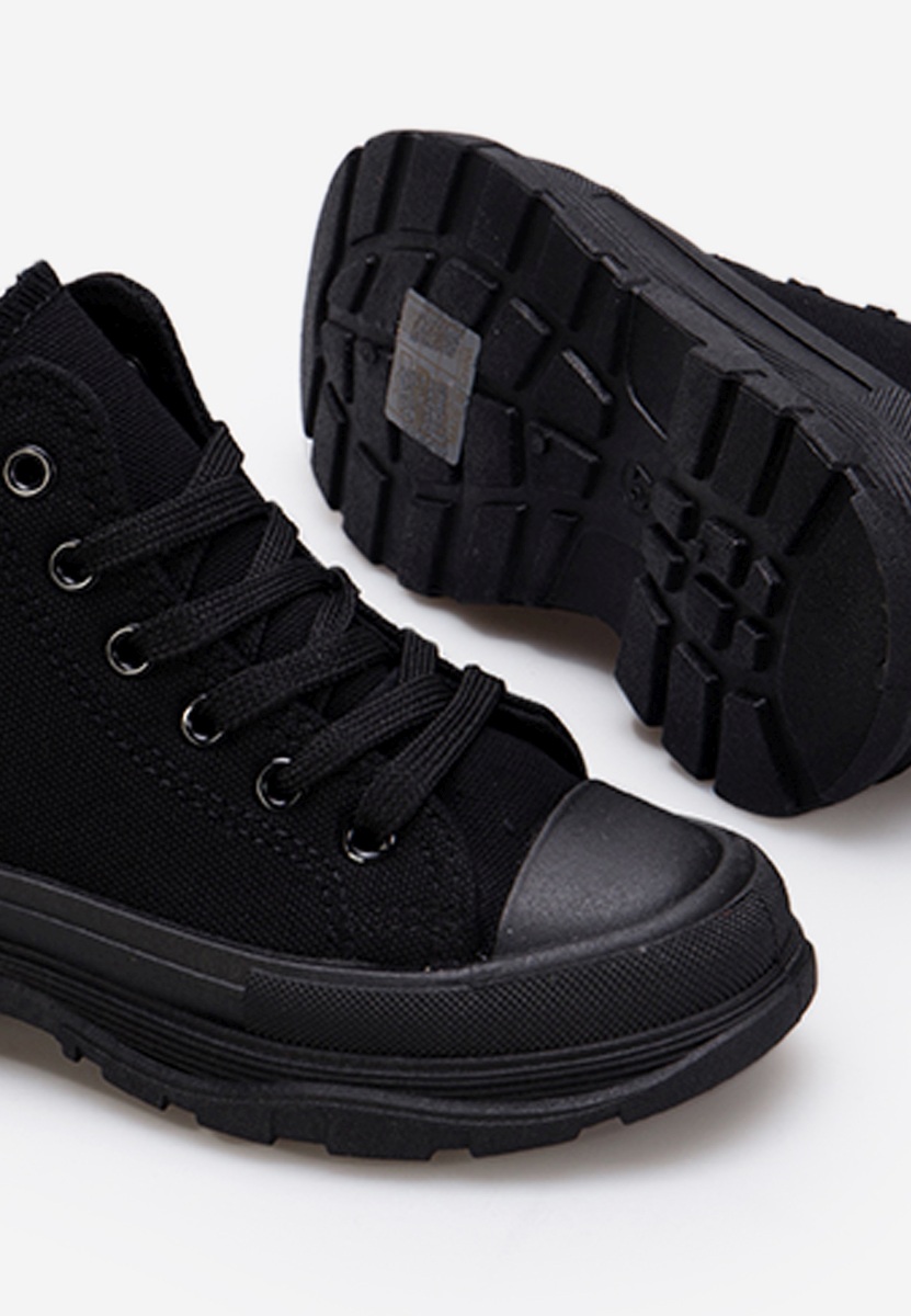 Παιδικά μποτάκια sneakers μαύρα Concept A