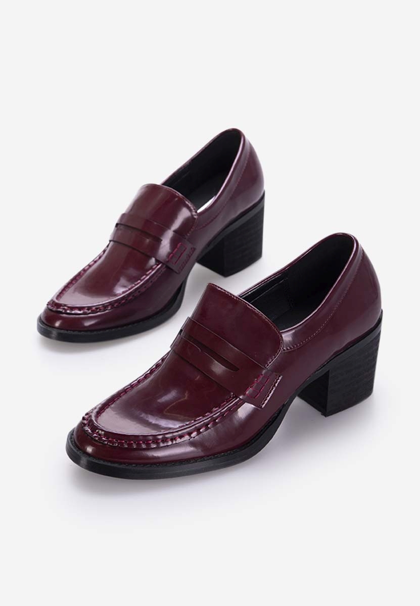 Loafers γυναικεια με τακουνι Tandil μπορντό
