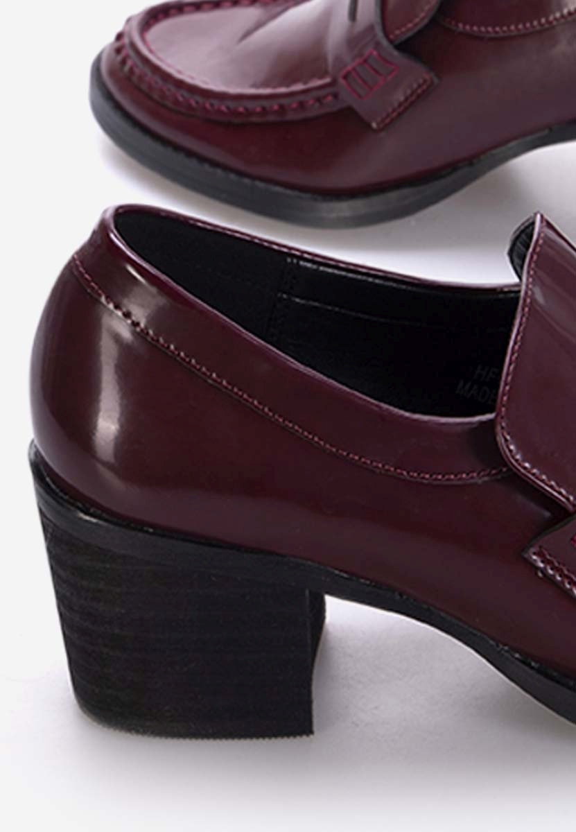 Loafers γυναικεια με τακουνι Tandil μπορντό
