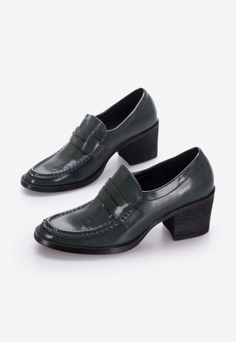 Loafers γυναικεια με τακουνι Tandil πρασινο