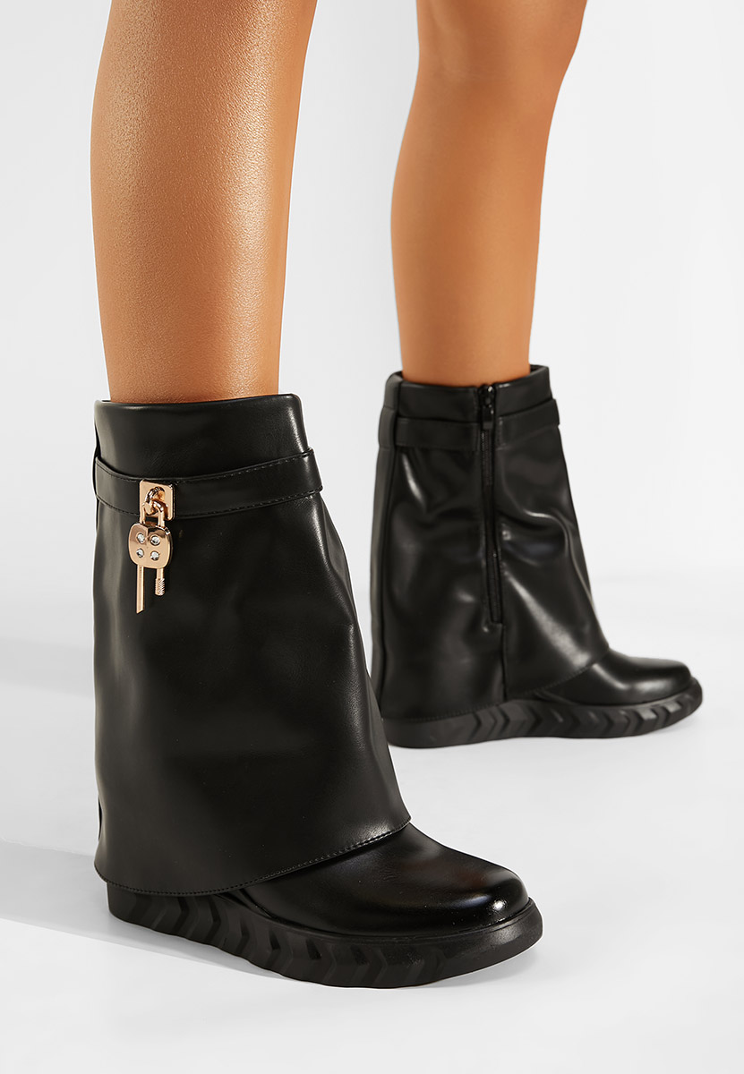 Μπότες με πλατφόρμα Μαύρα Serena