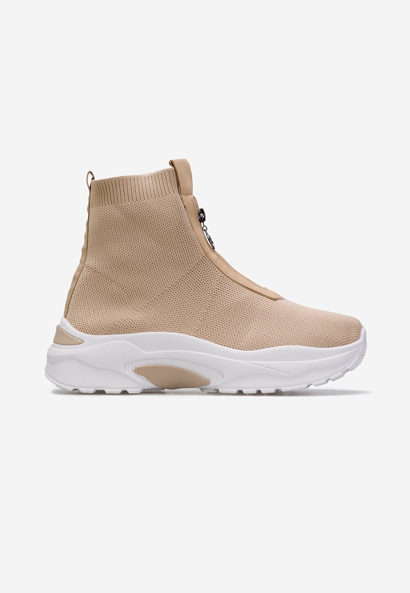 Sneakers με κάλτσα καφε Linara