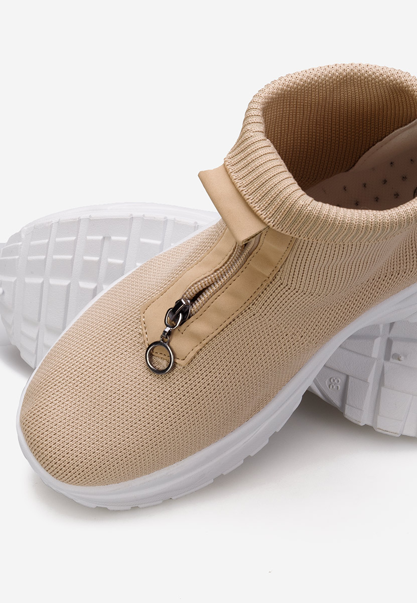 Sneakers με κάλτσα καφε Linara