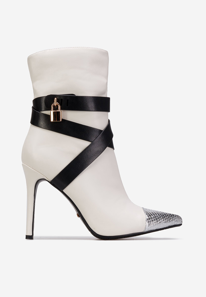 Μποτάκια με λεπτο τακουνι Linesa λευκά