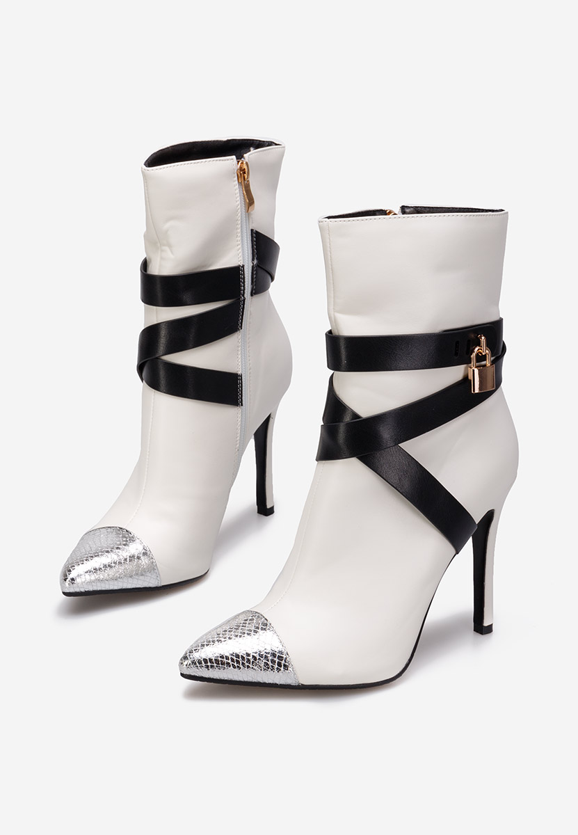 Μποτάκια με λεπτο τακουνι Linesa λευκά