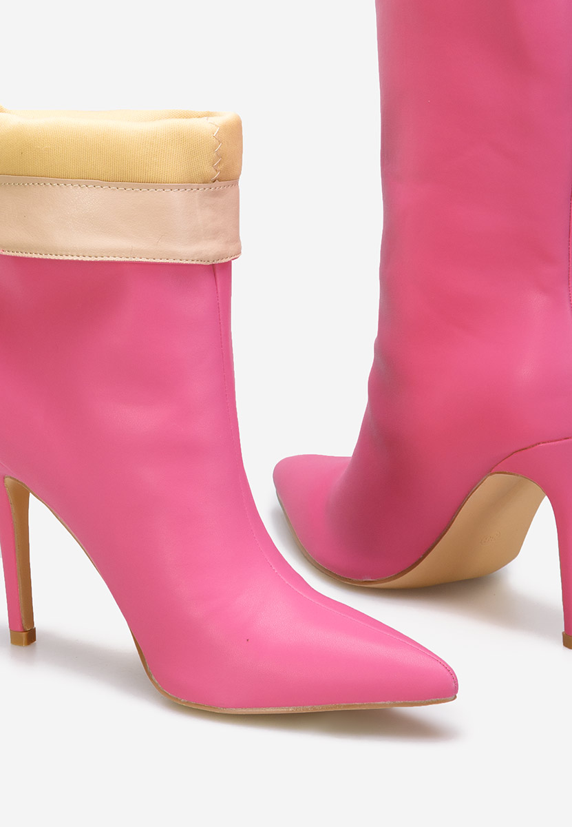 Μποτάκια με λεπτο τακουνι Ribera Φουξ