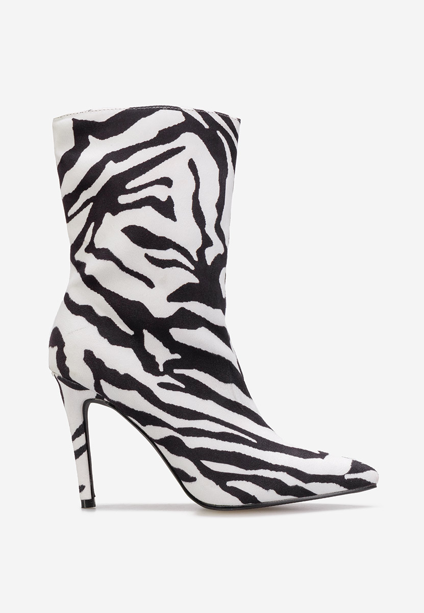 Μποτάκια με λεπτο τακουνι Ribera V2 λευκά