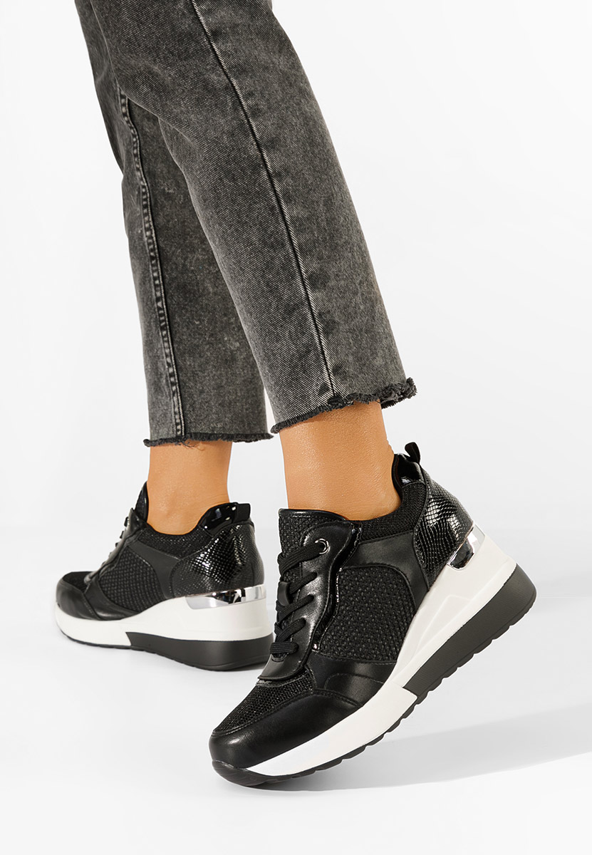 Sneakers με πλατφόρμα μαύρα Arilova