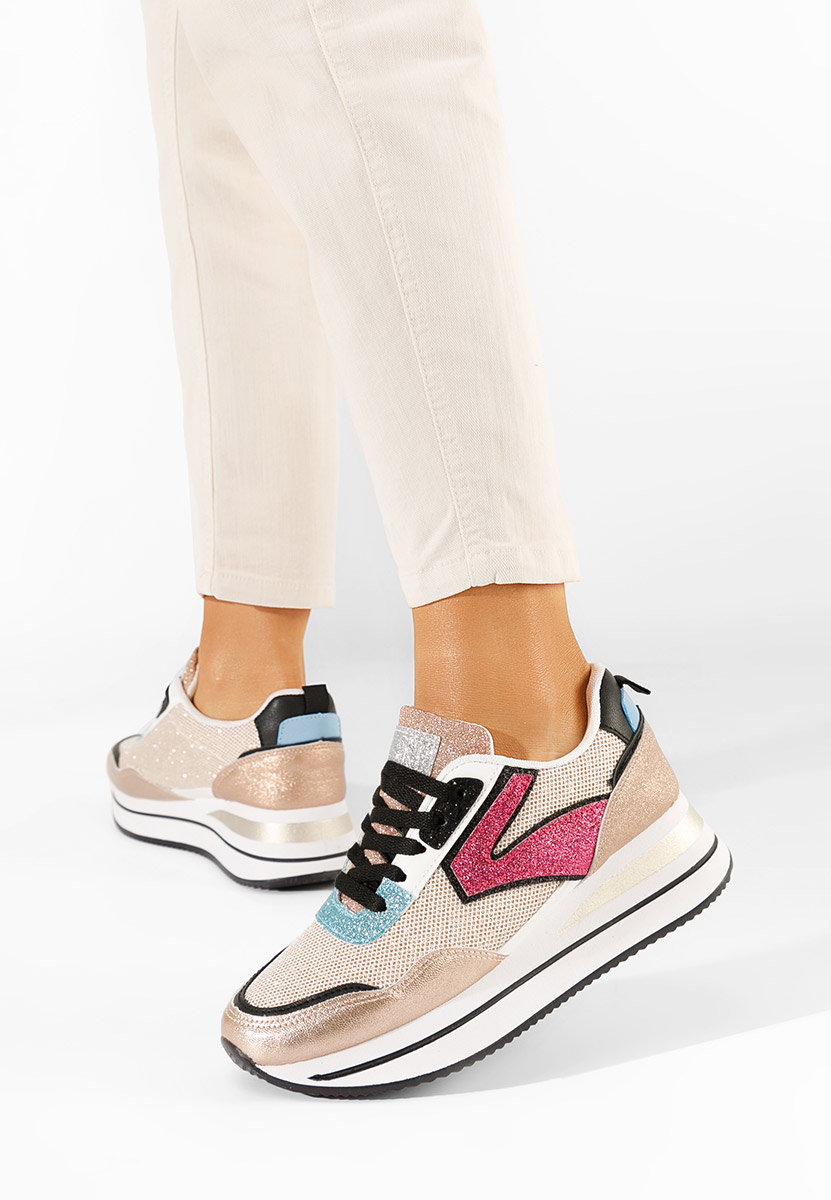 Sneakers με πλατφόρμα Tarika champagne