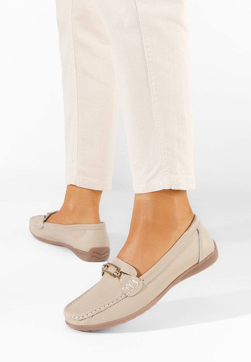 Μοκασίνια γυναικεια δερματινα Celetina μπεζ