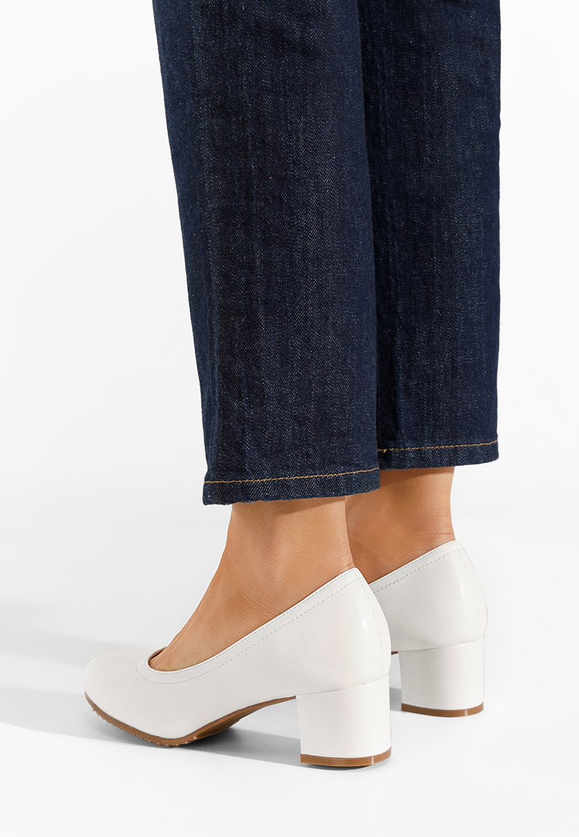 Γόβες χαμηλέσ Zinia λευκά