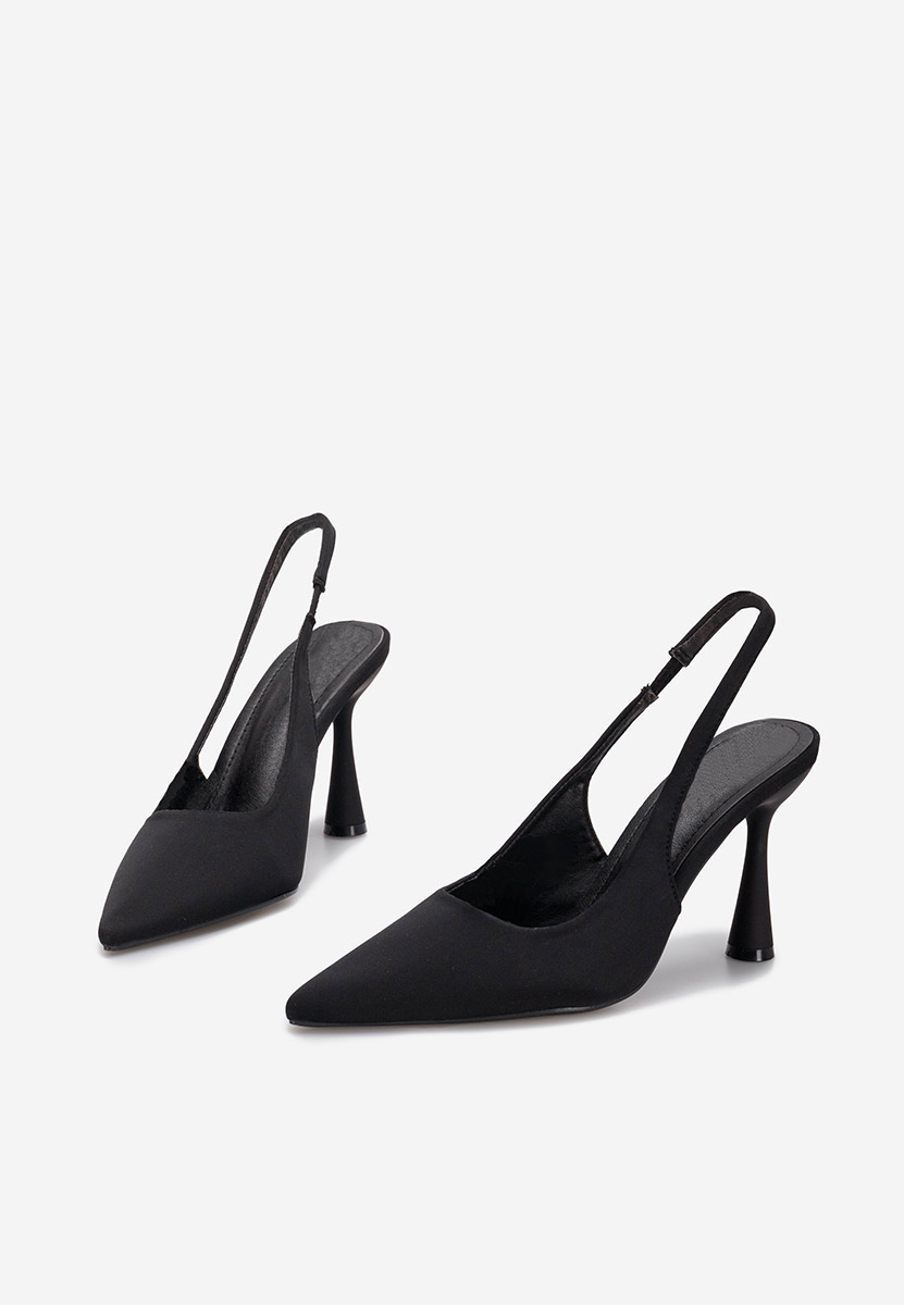 Γόβες slingback Anabela μαύρα