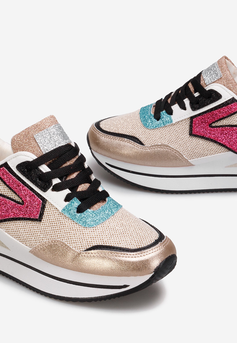Sneakers με πλατφόρμα Tarika champagne