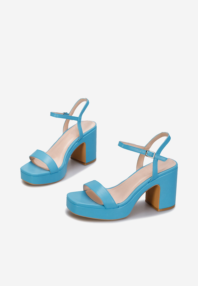 Πέδιλα με χοντρο τακουνι Salsama μπλε